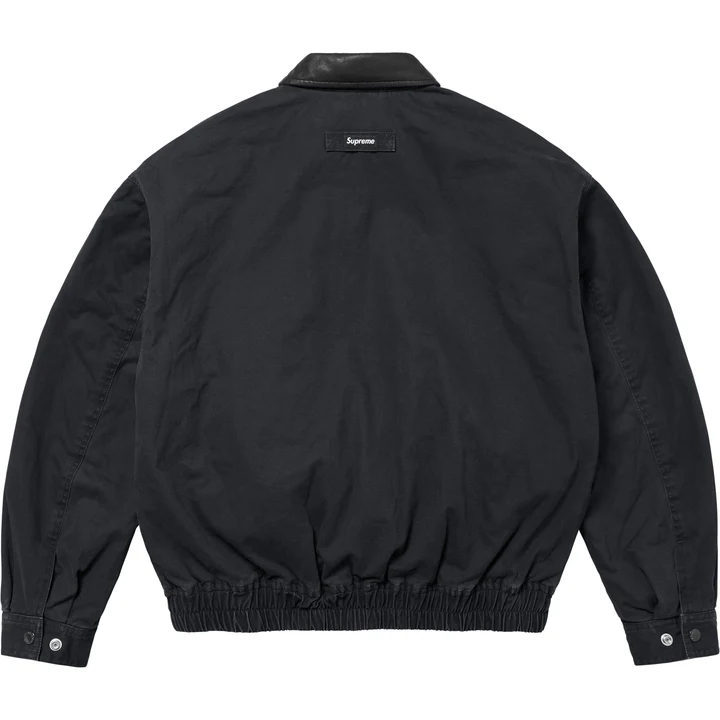 Supreme Leather Collar Utility Jacket - Black