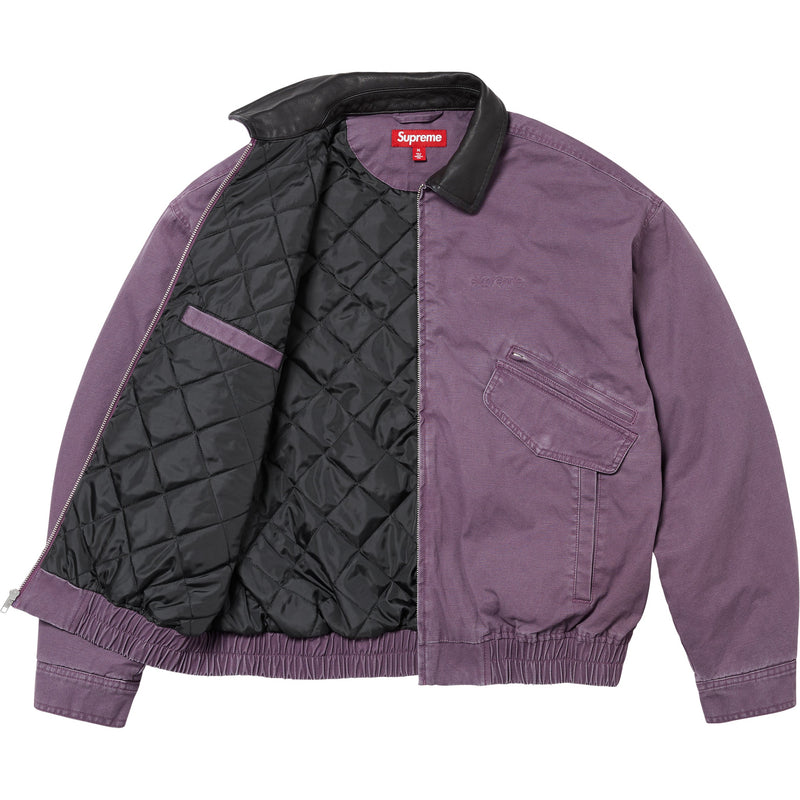 Supreme Leather Collar Utility Jacket - Dusty Purple