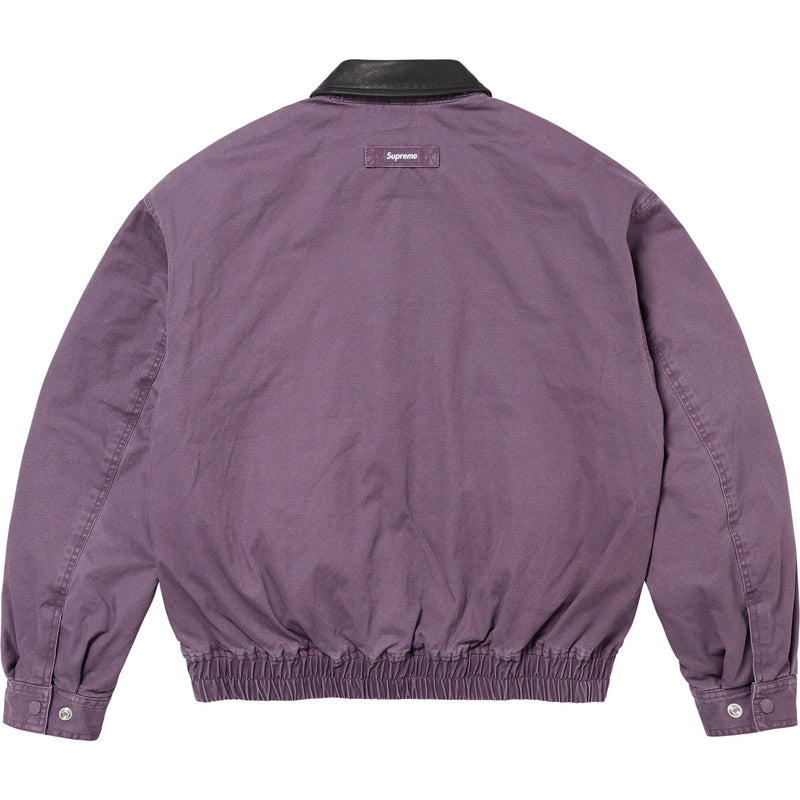 Supreme Leather Collar Utility Jacket - Dusty Purple
