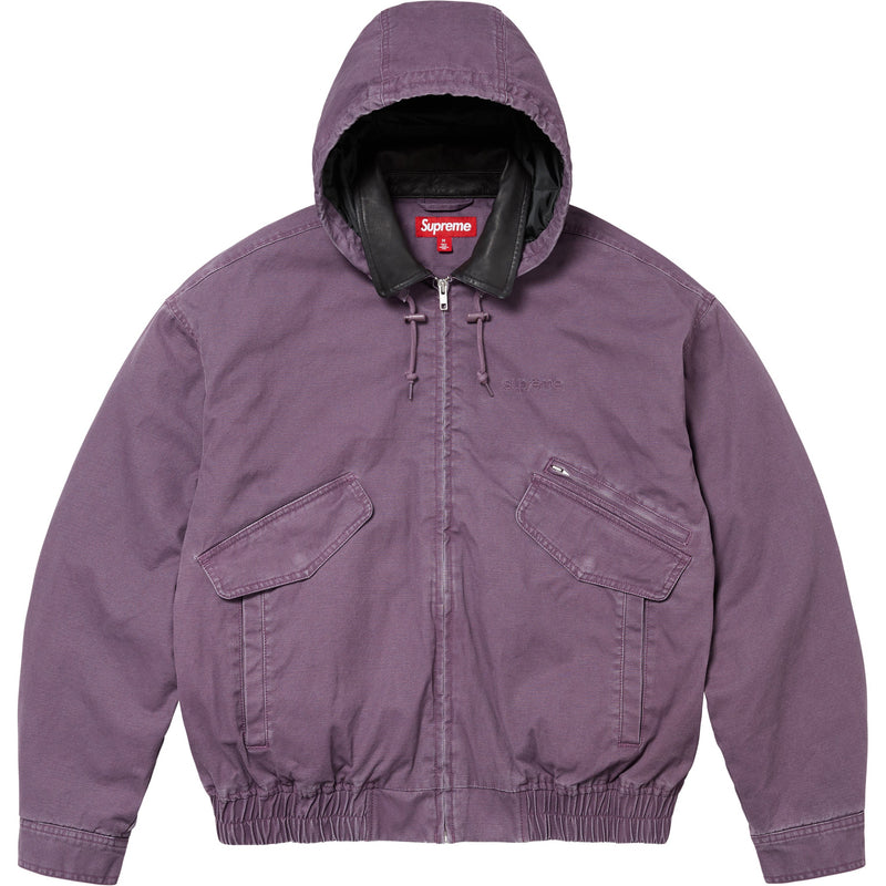 Supreme Leather Collar Utility Jacket - Dusty Purple