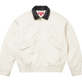 Supreme Leather Collar Utility Jacket - Stone