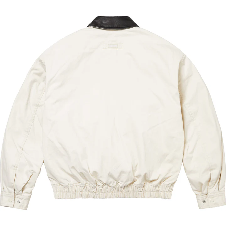 Supreme Leather Collar Utility Jacket - Stone