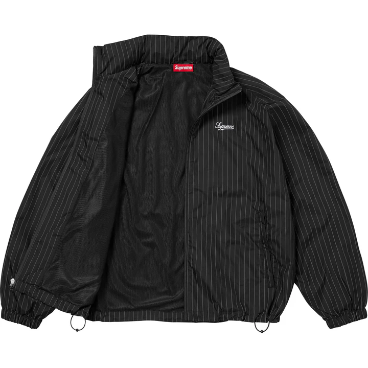 Supreme Reflective Pinstripe Track Jacket - Black