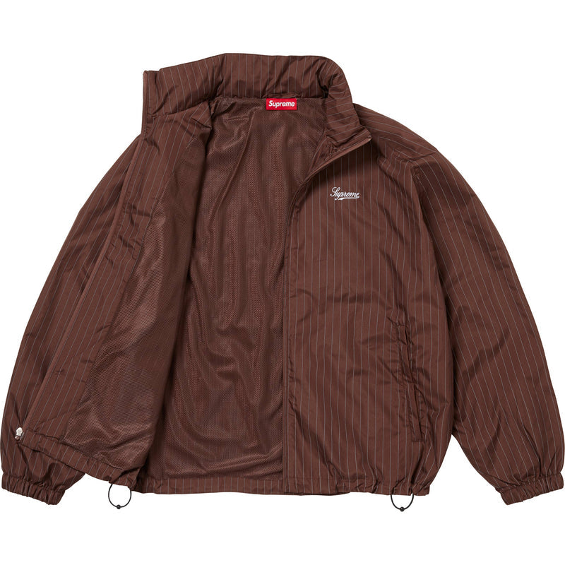 Supreme Reflective Pinstripe Track Jacket - Brown