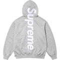 Supreme Satin Appliqué Hooded Sweatshirt - Heather Grey