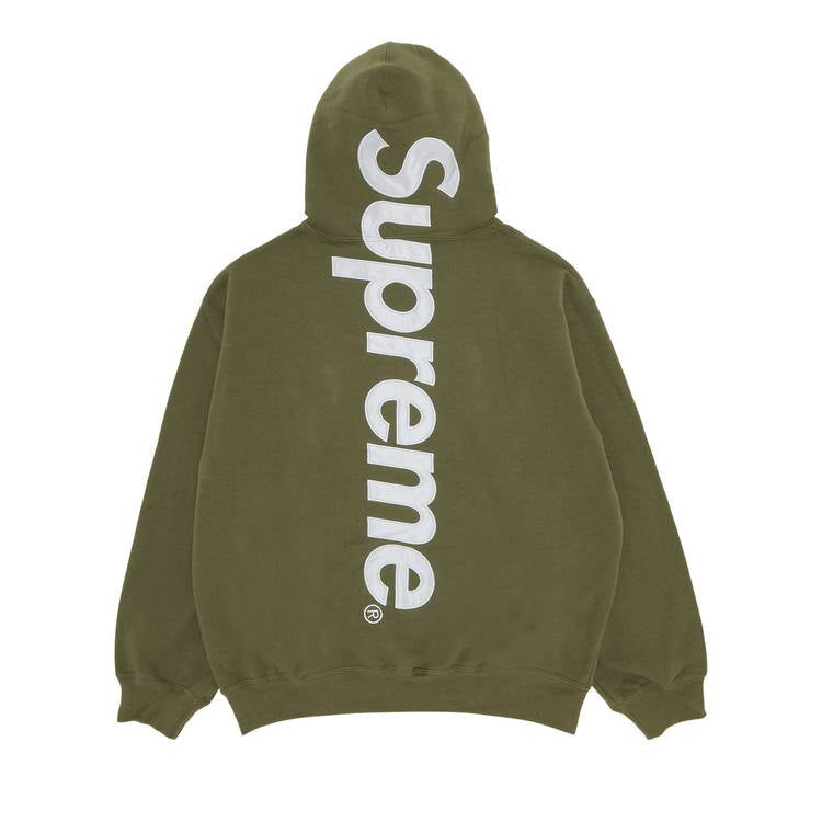 Supreme Satin Appliqué Hooded Sweatshirt 'Light Olive'