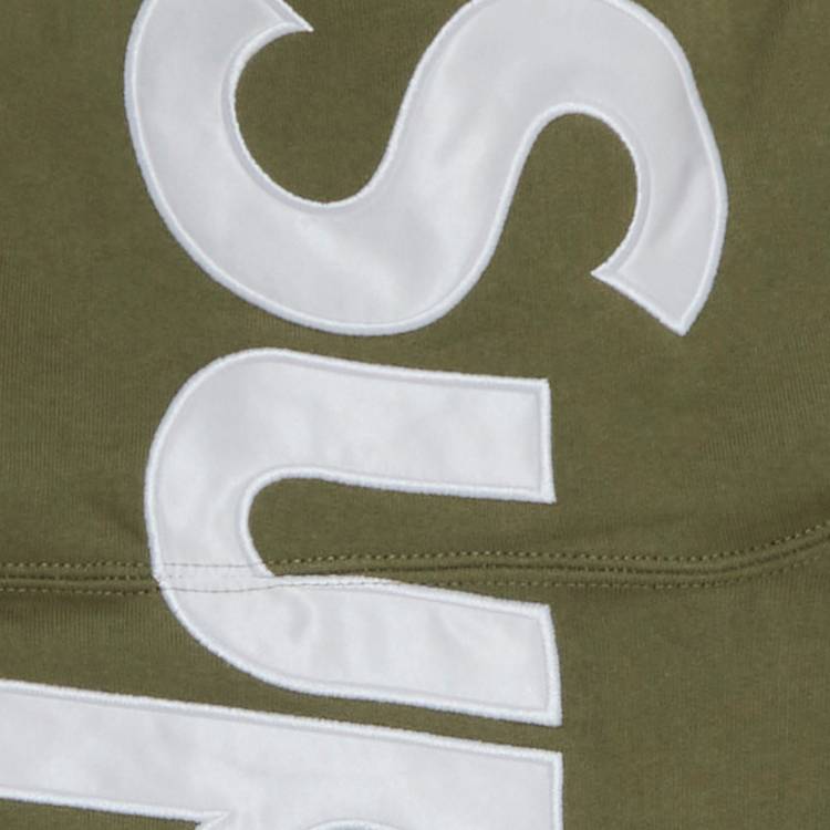 Supreme Satin Appliqué Hooded Sweatshirt 'Light Olive'