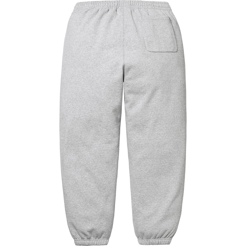 Supreme Satin Appliqué Sweatpant - Heather Grey
