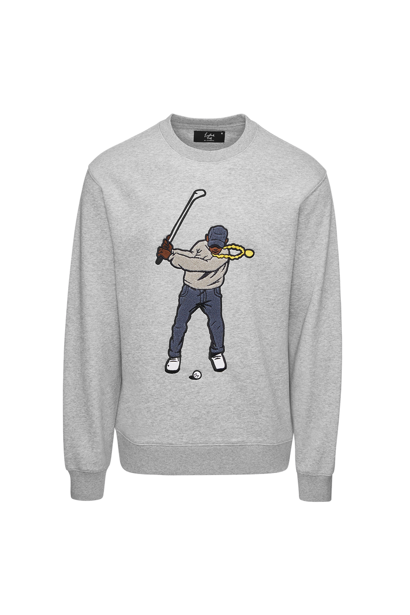 Eastside Golf Men's Core Fleece Crew Swingman Heather Grey