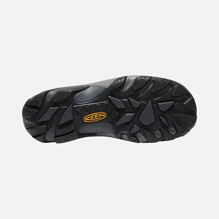 Keen Targhee II Soho outsole with multi-directional lug pattern and durable black rubber tread for superior grip, sole/bottom view.