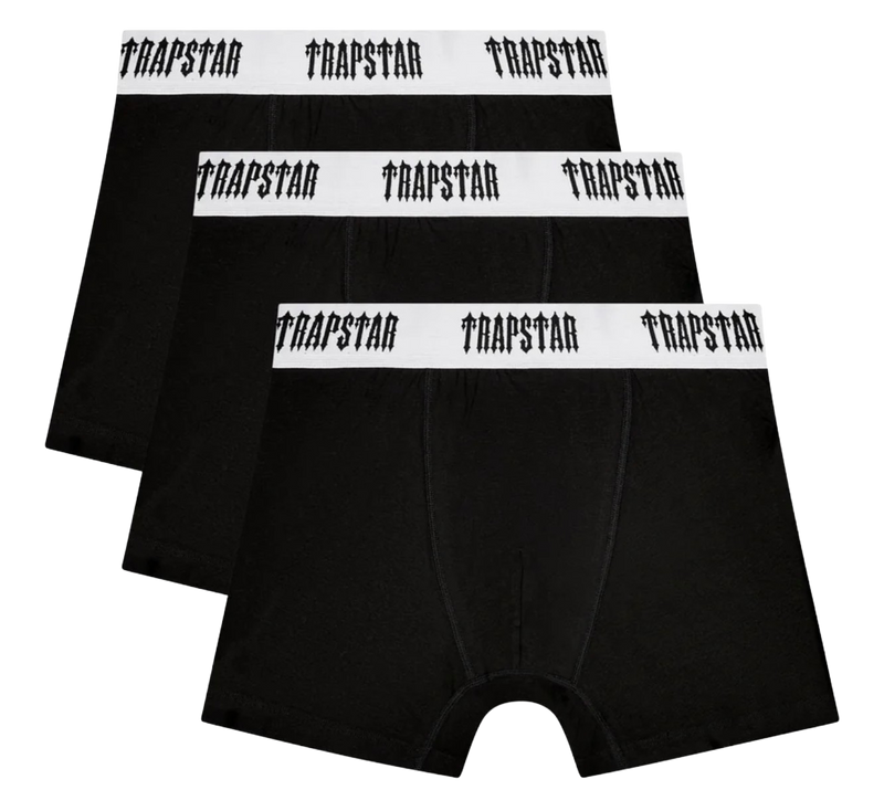 Trapstar 3 Pack Boxer Short - Black/White Waistband
