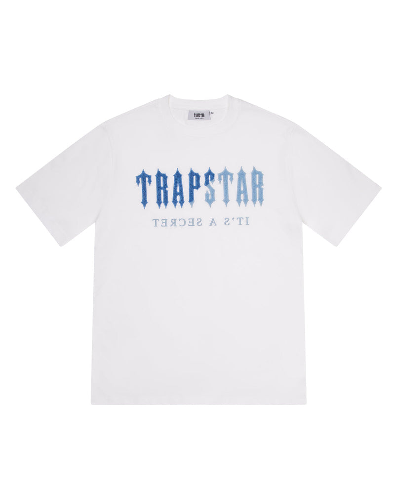 Trapstar Chenille Decoded Short Set - White/Blue