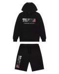 Trapstar Decoded Hooded Short Set - Black/Pink