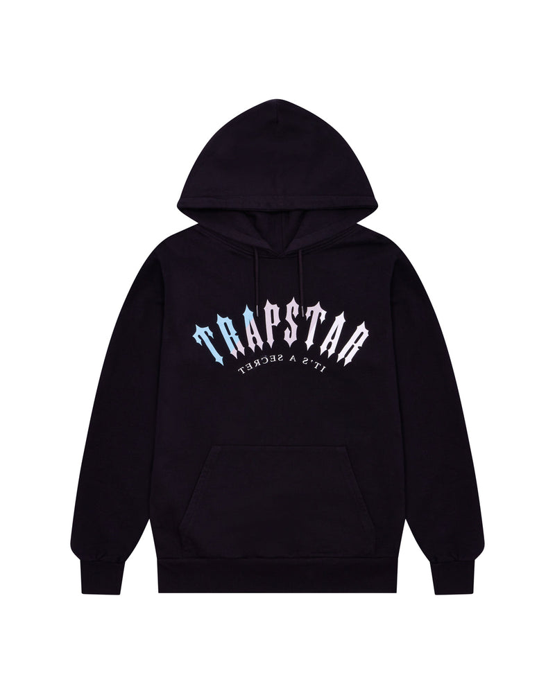 Trapstar Decoded Print Hoodie - Black/Light Blue