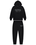 Trapstar Decoded Solid Chenille Hooded Tracksuit - Black/Blue