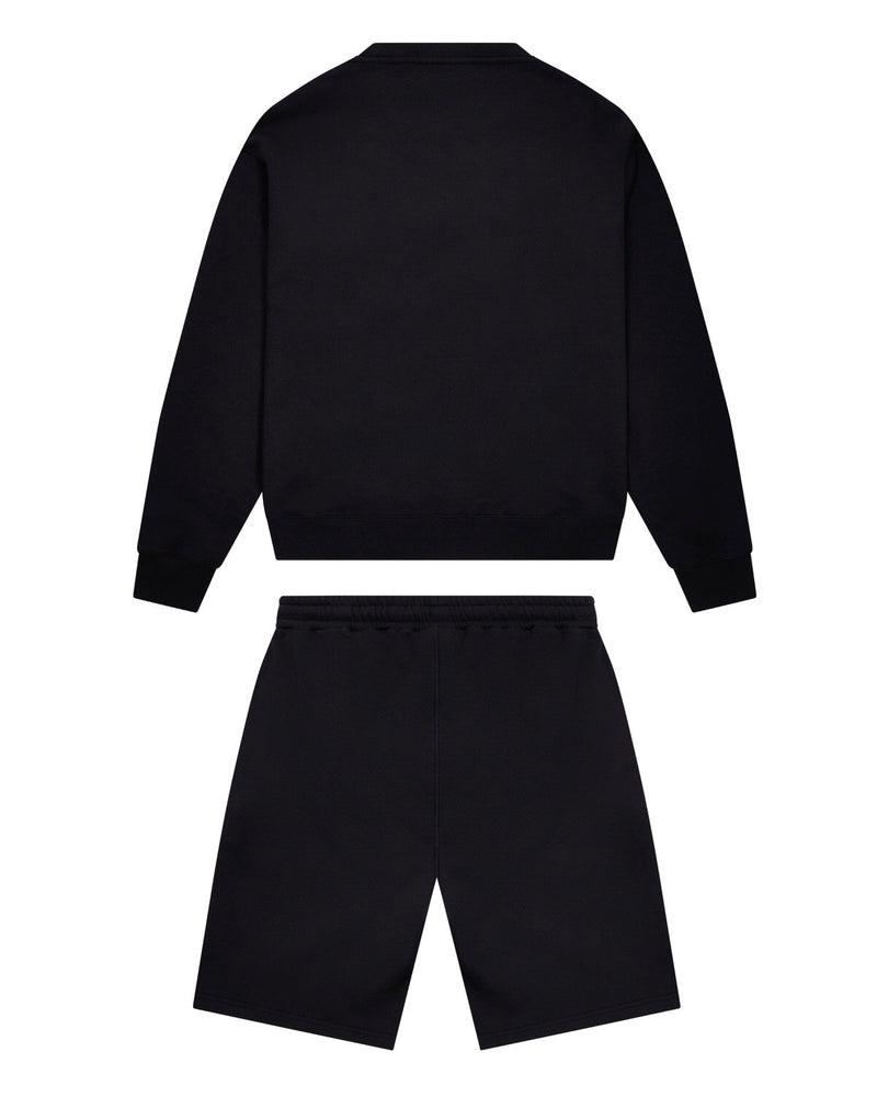 Trapstar Hyperdrive Crewneck Short Set - Black