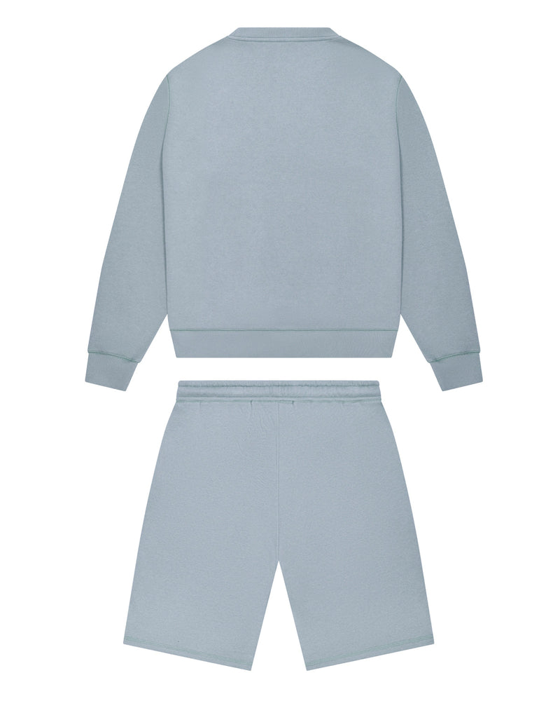 Trapstar Hyperdrive Crewneck Short Set - Light Blue