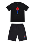 Trapstar Irongate T Short Set - Black/Red/Blue