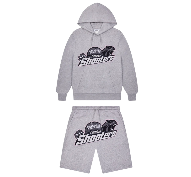 Trapstar Shooters Hoodie Short Set Grey/Pink