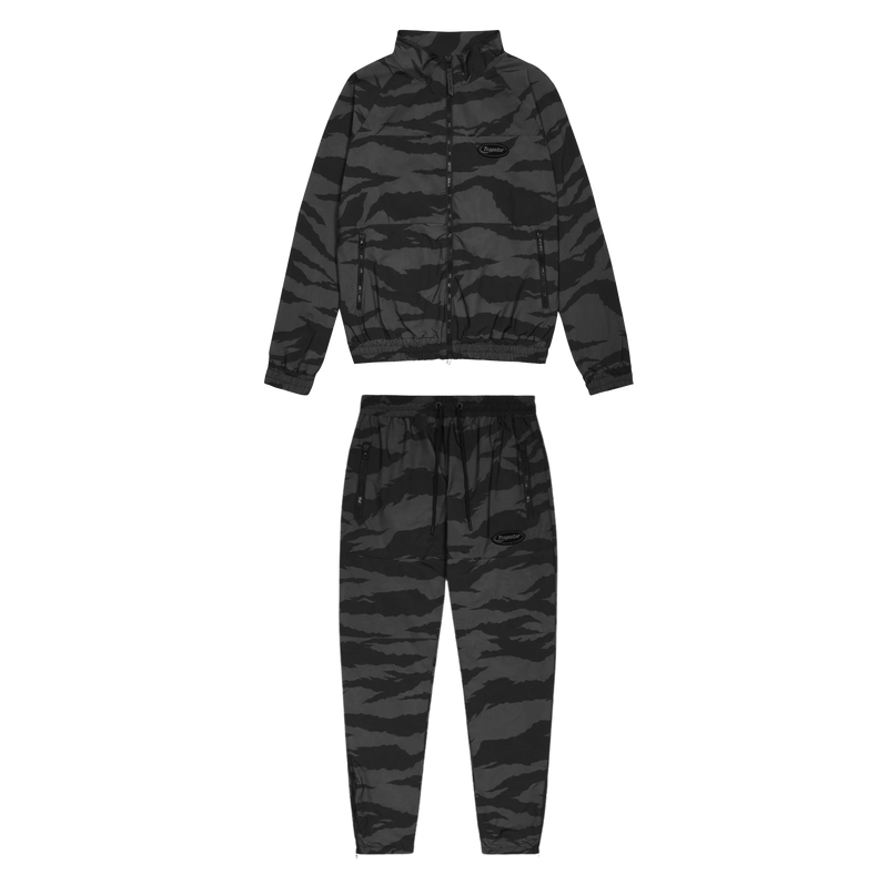 Trapstar Tiger Camo Tracksuit - Black/Grey