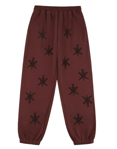 Unknown London Brown Rhinestone Joggers