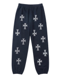 Unknown London Navy And White Rhinestone Joggers