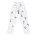 Unknown London White Rhinestone Joggers
