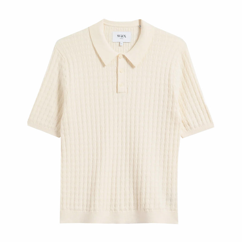Wax London Naples Polo - Diamond Stripe (Ecru) - August Shop