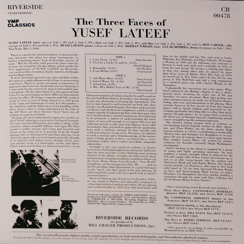 Yusef Lateef "The Three Faces Of Yusef Lateef" LP (Black Vinyl) - August Shop